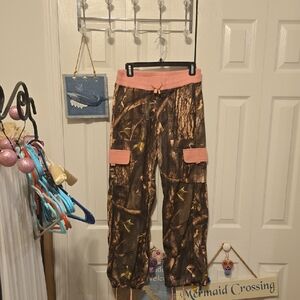 Camo Track Pants with Pink Waistband